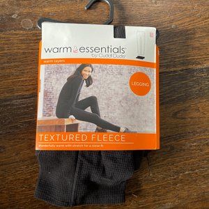 New In Packaging Cuddl Duds Textured Fleece Legging - Black, Large